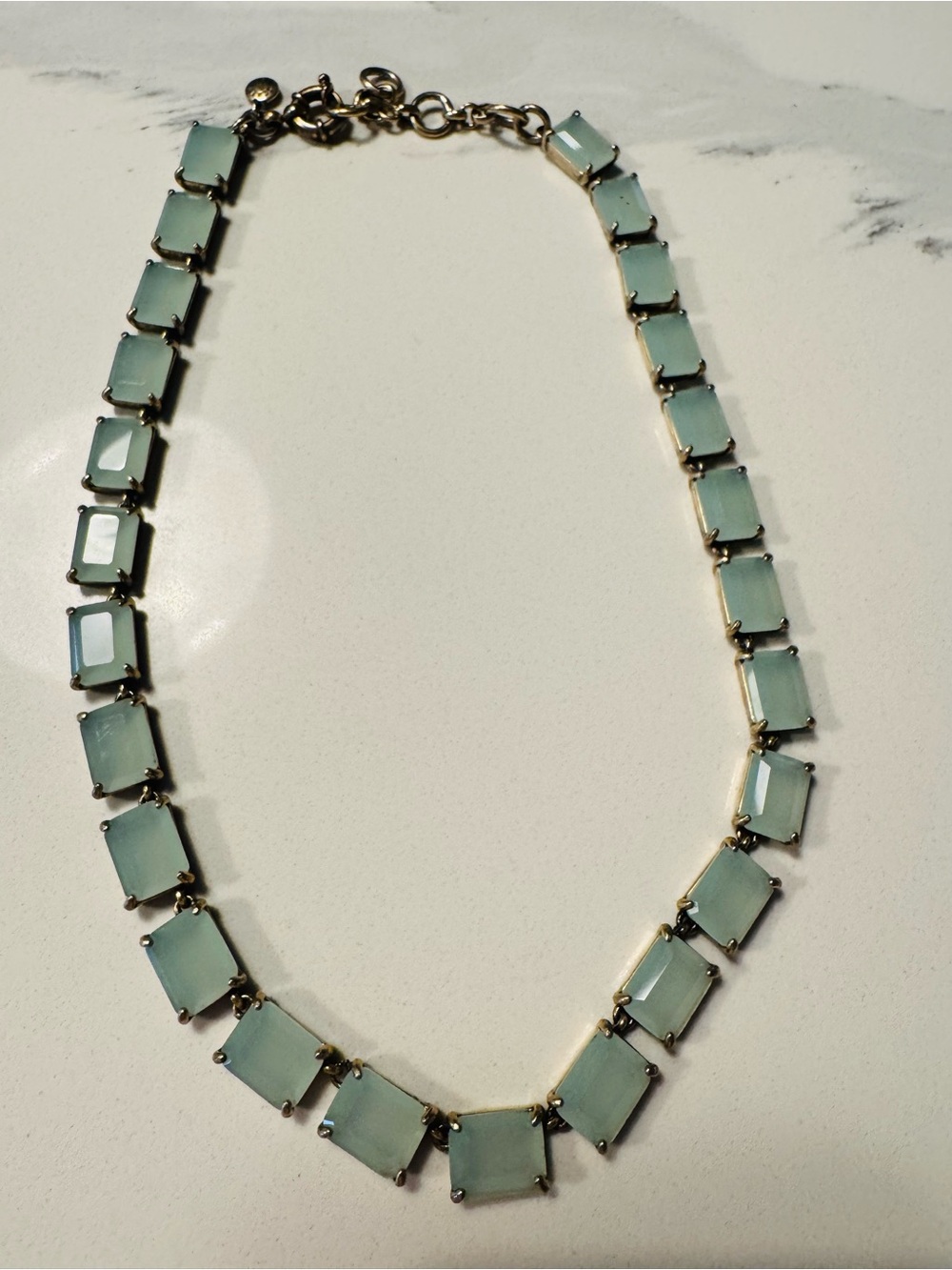 J. Crew Gold-Tone Necklace with Seafoam Green Tiles